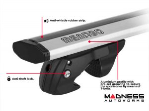 Jeep Renegade Roof Rack Cross Bars - for models w/ factory roof rails - Silver (2015-2023) Jeep Renegade Roof Rack Cross Bars - for models w/ factory roof rails - Silver (2015-2023)